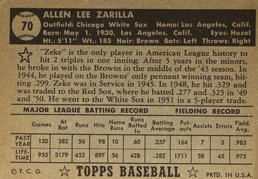 Al Zarilla  baseball card collectible - Main Image 2