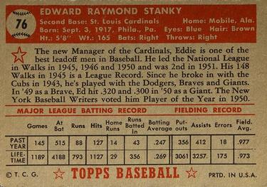 Eddie Stanky  baseball card collectible - Main Image 2