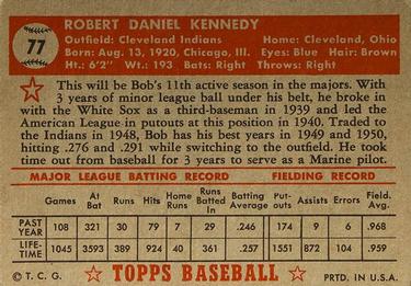 Bob Kennedy  baseball card collectible - Main Image 2