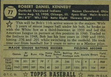Bob Kennedy  baseball card collectible - Main Image 2