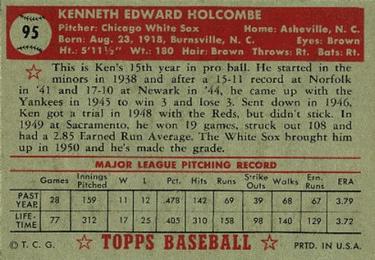 Ken Holcombe  baseball card collectible - Main Image 2