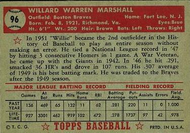 Willard Marshall  baseball card collectible - Main Image 2
