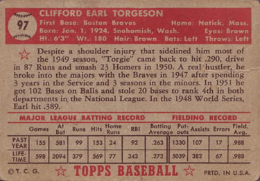 Earl Torgeson  baseball card collectible - Main Image 2