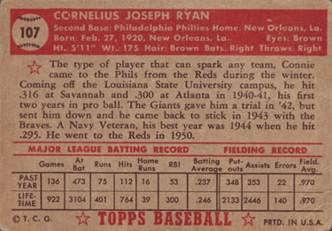 Connie Ryan  baseball card collectible - Main Image 2