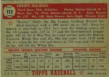 Hank Majeski  baseball card collectible - Main Image 2