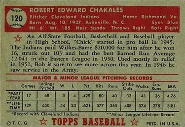 Bob Chakales  baseball card collectible - Main Image 2
