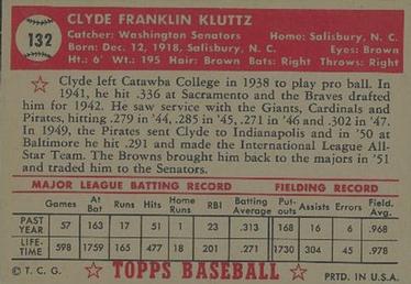 Clyde Kluttz  baseball card collectible - Main Image 2
