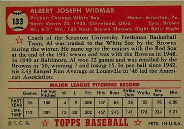 Al Widmar  baseball card collectible - Main Image 2