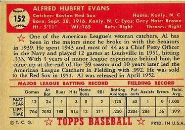 Al Evans  baseball card collectible - Main Image 2