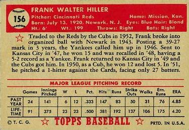 Frank Hiller  baseball card collectible - Main Image 2