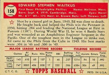 Eddie Waitkus  baseball card collectible - Main Image 2