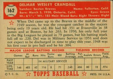 Del Crandall  baseball card collectible - Main Image 2