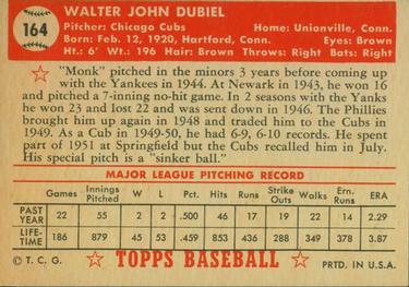 Walt Dubiel  baseball card collectible - Main Image 2