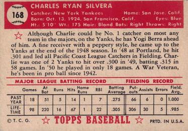 Charlie Silvera  baseball card collectible - Main Image 2