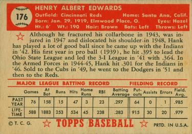 Hank Edwards  baseball card collectible - Main Image 2