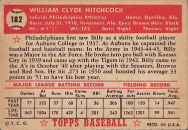 Billy Hitchcock  baseball card collectible - Main Image 2
