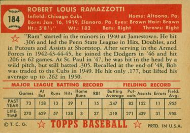 Bob Ramazzotti  baseball card collectible - Main Image 2