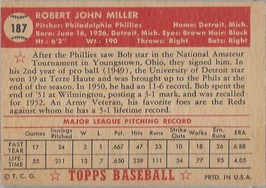 Bob Miller  baseball card collectible - Main Image 2