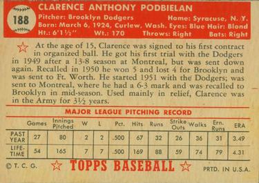 Clarence Podbielan  baseball card collectible - Main Image 2