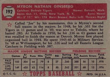 Myron Ginsberg  baseball card collectible - Main Image 2