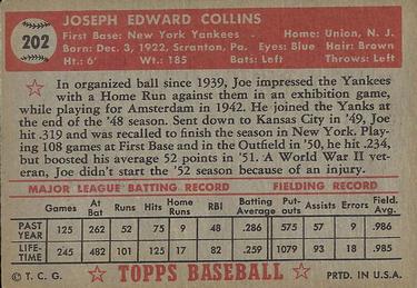 Joe Collins  baseball card collectible - Main Image 2