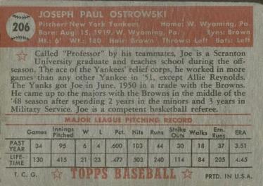 Joe Ostrowski  baseball card collectible - Main Image 2