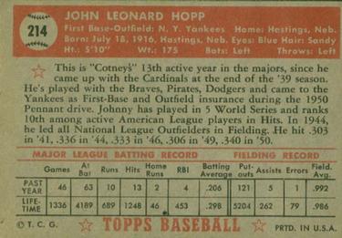 Johnny Hopp  baseball card collectible - Main Image 2