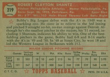 Bobby Shantz  baseball card collectible - Main Image 2