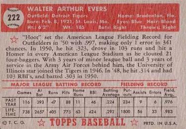 Hoot Evers  baseball card collectible - Main Image 2