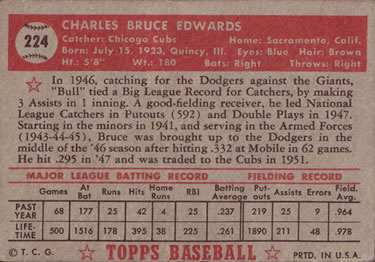 Bruce Edwards  baseball card collectible - Main Image 2