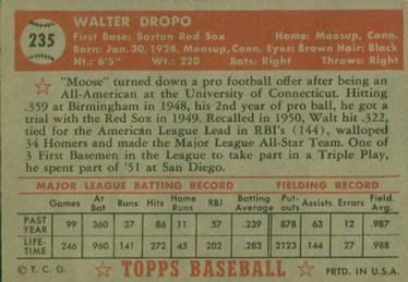 Walt Dropo  baseball card collectible - Main Image 2