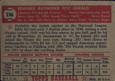 Ed FitzGerald  baseball card collectible - Main Image 2