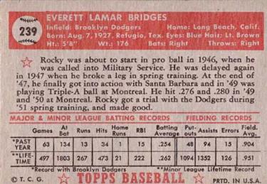 Rocky Bridges  baseball card collectible - Main Image 2