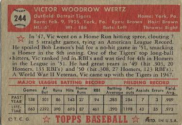Vic Wertz  baseball card collectible - Main Image 2