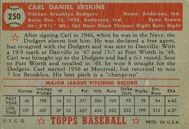 Carl Erskine  baseball card collectible - Main Image 2