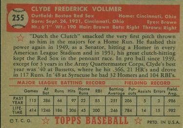 Clyde Vollmer  baseball card collectible - Main Image 2