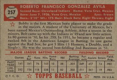 Bobby Avila  baseball card collectible - Main Image 2