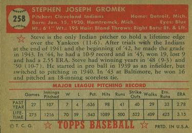 Steve Gromek  baseball card collectible - Main Image 2