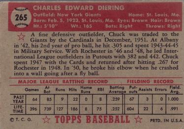 Chuck Diering  baseball card collectible - Main Image 2