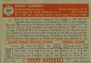 Sid Gordon  baseball card collectible - Main Image 2