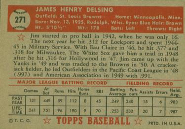 Jim Delsing  baseball card collectible - Main Image 2