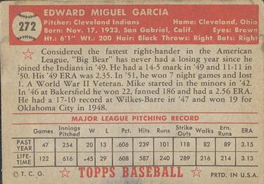 Mike Garcia  baseball card collectible - Main Image 2