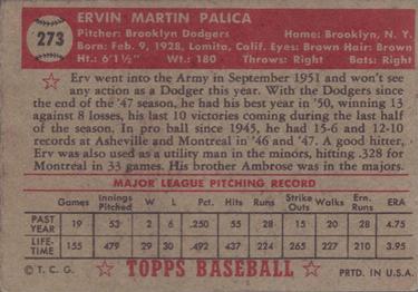 Erv Palica  baseball card collectible - Main Image 2