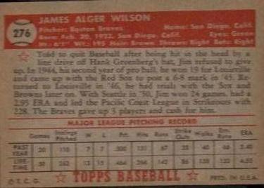 Jim Wilson  baseball card collectible - Main Image 2