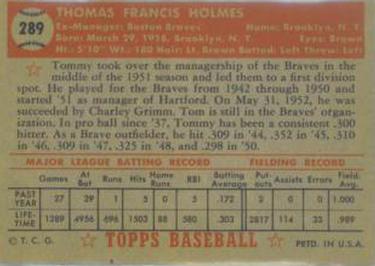 Tommy Holmes  baseball card collectible - Main Image 2