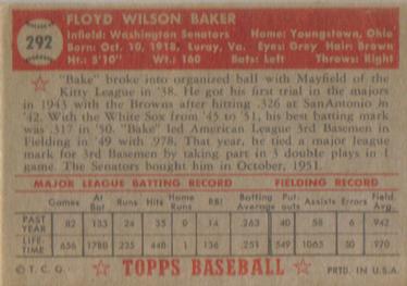 Floyd Baker  baseball card collectible - Main Image 2