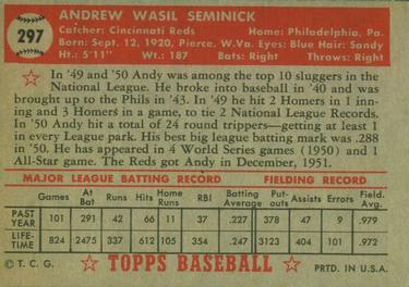 Andy Seminick  baseball card collectible - Main Image 2