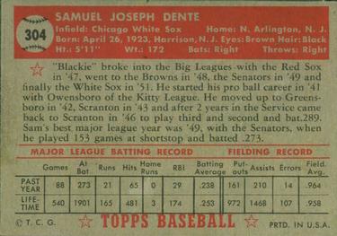 Sam Dente  baseball card collectible - Main Image 2
