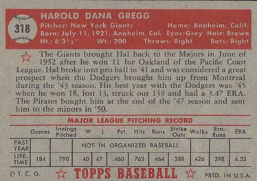 Hal Gregg  baseball card collectible - Main Image 2