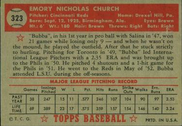 Bubba Church  baseball card collectible - Main Image 2